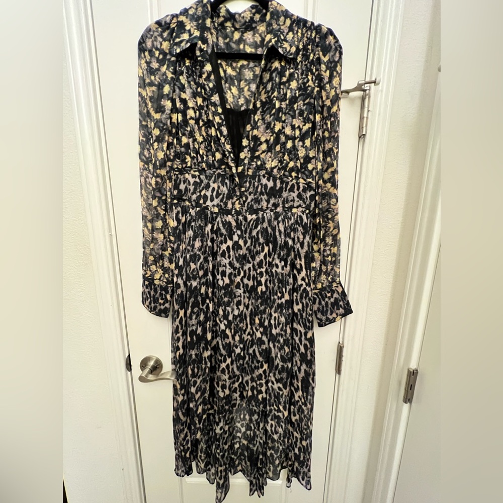 All Saints Long Animal Print Dress